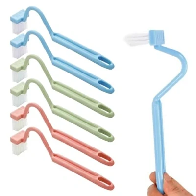 Afbeelding van Set van 6 S vormige toiletborstels, wc borstel met randreiniger, reinigingsborstel, gebogen toiletborstel, toiletborstel onder de rand, kleine reinigingsborstel