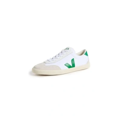 Afbeelding van Veja Volley Sneakers laag, Heren, Maat: 42, White/emeraude Leer en textiel