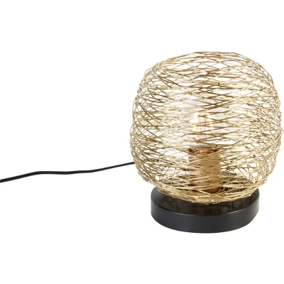 Afbeelding van QAZQA sarella Design Tafellamp 1 lichts H 20 cm Zwart Goud Woonkamer Slaapkamer Keuken