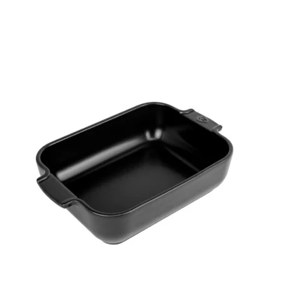 Afbeelding van Peugeot Appolia Rechthoekige Keramische Ovenschaal, Satijnzwart, 25 Cm
