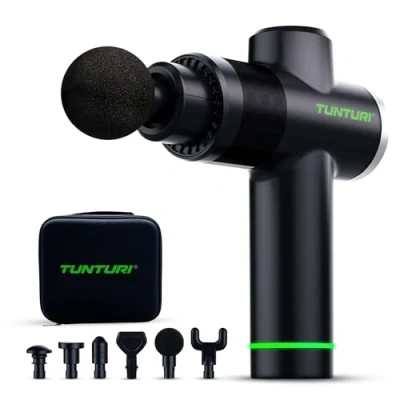 Afbeelding van Tunturi MG40 Massage Gun Apparaat Met Multi Grip Inclusief 6 Opzetstukken en Koffer Extra Krachtig Stil Incl Gratis App