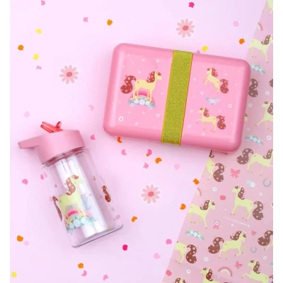 Afbeelding van A Little lovely company Back to school set Drinkfles / Lunchbox Paard