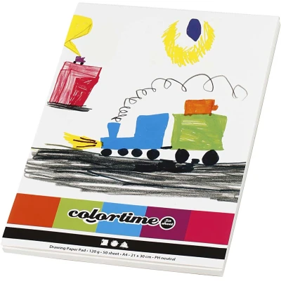 Afbeelding van Creotime Tekenblok, A4 21x30 cm, wit, 50 vellen