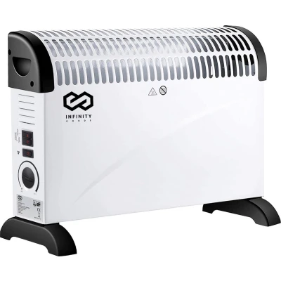 Afbeelding van Infinity Goods Elektrische Convectorkachel Turbo Functie en Ventilator 750 / 1500 2000W Verstelbare Thermostaat Radiatorkachel Oververhittingsbeveiliging 35m² Zwart/Wit