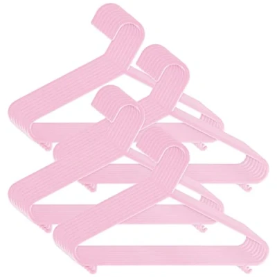 Afbeelding van Bieco Kinderkleerhangers 32 st. Roze Lengte ca. 30 cm Babykleerhanger voor baby&#039;s, meisjes, kleerhangers kinderen, set