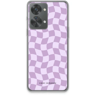 Afbeelding van Case Company® hoesje geschikt voor OnePlus Nord 2T Grid Paars Soft Cover Telefoonhoesje Bescherming aan alle Kanten en Schermrand