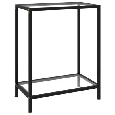 Afbeelding van Wandtafel 60x35x75 cm gehard glas transparant