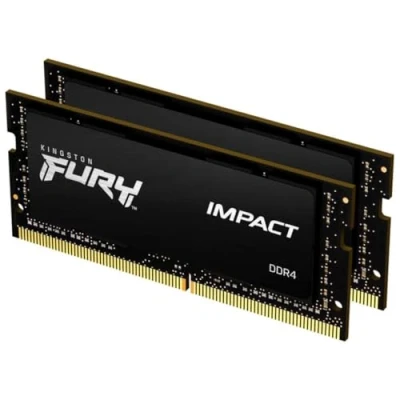 Image de Kingston FURY Impact DDR4 kit 16 Go: 2 x 8 Go SO DIMM 260 broches 3200 MHz / PC4 25600 CL20 1.2 V mémoire sans tampon non ECC noir