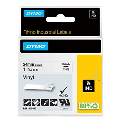Afbeelding van Dymo 1805430 Tape Zwart op wit (24 mm)