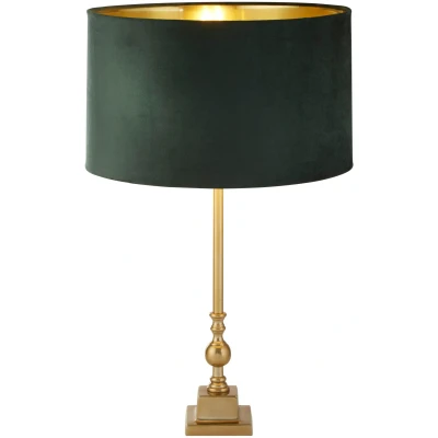 Afbeelding van Searchlight Whitby Tafellamp Ø 40 X 67 Cm Antiek Messing, Goud En Groen