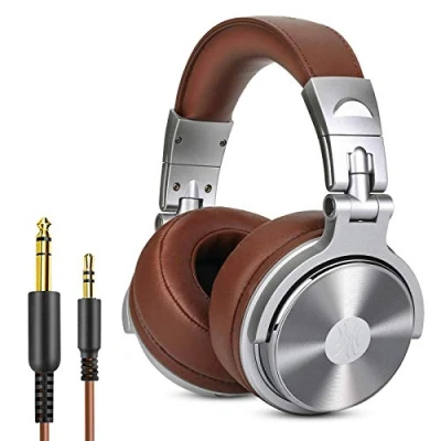 Afbeelding van OneOdio Over Ear Hoofdtelefoon Gesloten Studio Koptelefoon met Kabel, Microfoon, Deel Poort, Eiwitleren Oorschelpen voor Podcast, Opname, Controle PC TV Adapter Gratis Stereo DJ Kopfhörer
