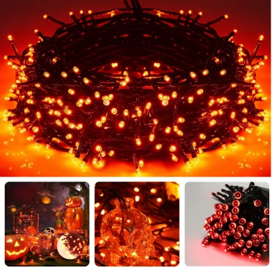 Afbeelding van Cheqo® Kerstverlichting Kerstboomverlichting Kerstlampjes Sfeerverlichting LED Verlichting Voor Binnen en Buiten Tuinverlichting Feestverlichting Lichtsnoer Rood Timer Geheugen 8 Lichtfuncties 240 LED&#039;s 18M