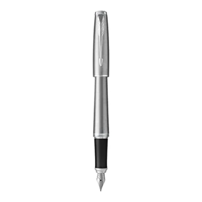 Afbeelding van Parker Urban Metro Metallic CT Vulpen Schrijfwijze: Medium Kleur: Grijs De Vulpenwereld