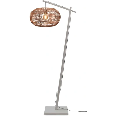 Afbeelding van GOOD&amp;MOJO Vloerlamp Madeira Bamboe/Rotan Zwart 74x48x176cm Bruin