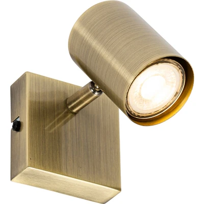 Afbeelding van QAZQA jeana Moderne Wand en Plafondspot Spotje Opbouwspot 1 lichts L 8 cm Brons Woonkamer Slaapkamer Keuken