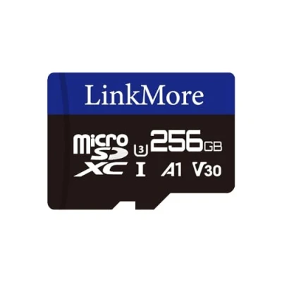 Afbeelding van LinkMore Micro SDXC kaart 256 GB, A1, UHS I, U3, V30, klasse 10, leessnelheid tot 100 MB/s, schrijfsnelheid 75 SD adapter inbegrepen