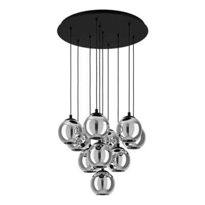Afbeelding van EGLO Ariscani Hanglamp Ø 65,5 cm Rookglas Smoke glas Zwart