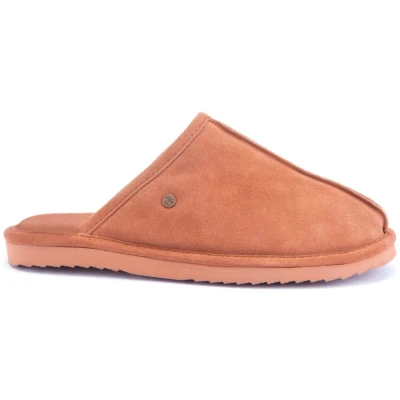 Afbeelding van Warmbat Australia Barron Pantoffels, Heren, Maat: 41, Cognac Veloursleer