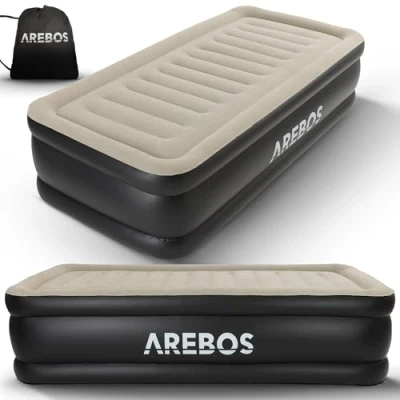 Afbeelding van AREBOS Luchtbed 1 persoons met ingebouwde pomp Incl. Draagtas en Reparatiekit 203 x 95 51 cm