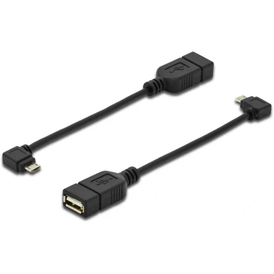 Afbeelding van Digitus USB 2.0 Adapter [1x Micro B stekker 1x bus A] AK 300313 002 S 15.00 cm Rond, Afgeschermd (dubbel), Met OTG functie