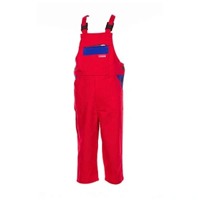 Afbeelding van Planam 165098 Salopette enfant Taille 98/104 Rouge Moyen/Bugatti