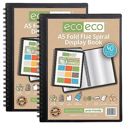 Afbeelding van eco 2 stuks 50% gerecycleerde spiraalbinding, 40 hoezen A5, Eco137 x 2,