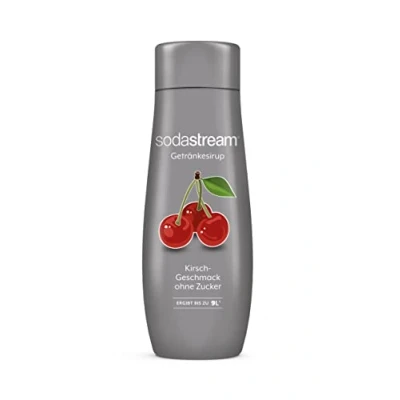 Afbeelding van SodaStream Kersensiroop zonder suiker. 1 fles geeft 9 liter kant en klare drank, in slechts enkele seconden bereid altijd vers 440 ml