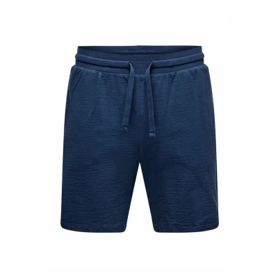 Afbeelding van ONLY &amp; SONS ONSKIAN LIFE REG SEERSUCKER SHORTS NOOS Heren Broek Naval Academy