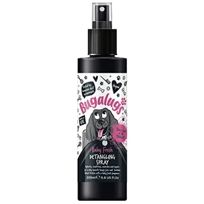 Afbeelding van Bugalugs Baby Fresh Honden Ontklitspray Babypoeder Geur Parabenen En Siliconen Vrij 200ML