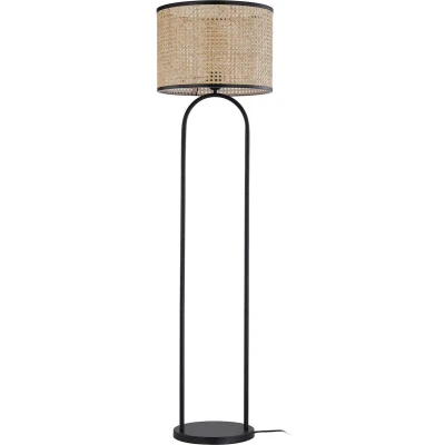 Afbeelding van Lindby vloerlamp 1licht Rotan, metaal H: 146 cm E27 hel hout