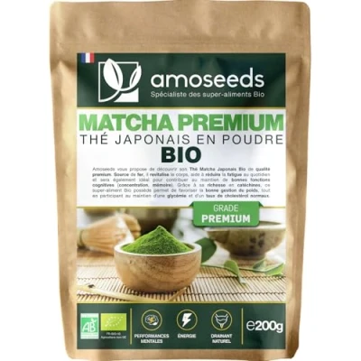 Afbeelding van Matcha theepoeder, biologisch, Japans, 200 g, groene thee, premium kwaliteit, tonus, afslanken, drainage