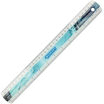Afbeelding van Liniaal Westcott Trendsetter Blauw, 30cm kunststof