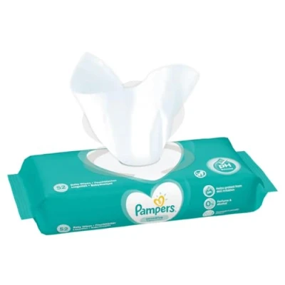 Image de Pampers 624 Lingettes Bébé Sensitive, (Lot de 12 x 52), Sans Parfum ni Alcool, Aident à Protéger la Peau des irritations, Pour Une Toilette Douce Et Délicate, Testées Dermatologiquement