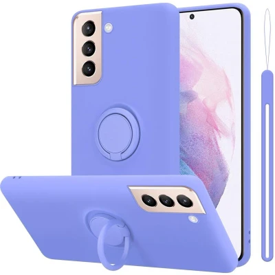 Afbeelding van Cadorabo Hoesje geschikt voor Samsung Galaxy S21 PLUS in LIQUID LICHT PAARS Beschermhoes van flexibel TPU silicone Case Cover met ring