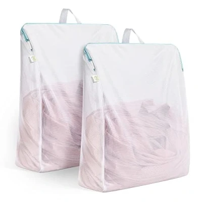 Afbeelding van OTraki Grote netwaszakken, 30,5 x 40,6 cm, herbruikbare waszakken met ritssluitingen, waszak handgrepen voor wasmachine, delicate kleding, studentenkamers,