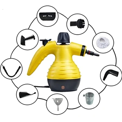 Afbeelding van Handstoomreiniger, multifunctioneel, milieuvriendelijk, voor bank, tapijt, stof, raam, matras, muur, vloer, auto, vaporetto draagbaar, gebruik met 9 accessoires