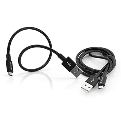 Afbeelding van Verbatim USB kabel 3.2 Gen1 (USB 3.0 / 3.1 Gen1) micro A stekker, stekker 1.00 m Zwart 48875