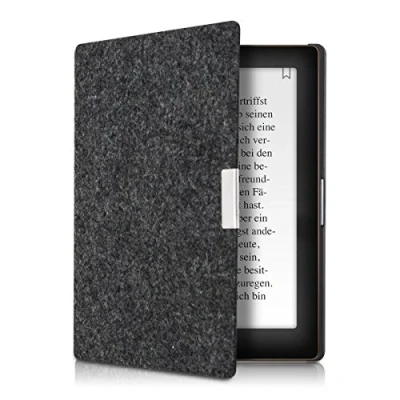 Afbeelding van kwmobile hoes geschikt voor Kobo Aura Edition 1 e reader beschermhoes van vilt donkergrijs
