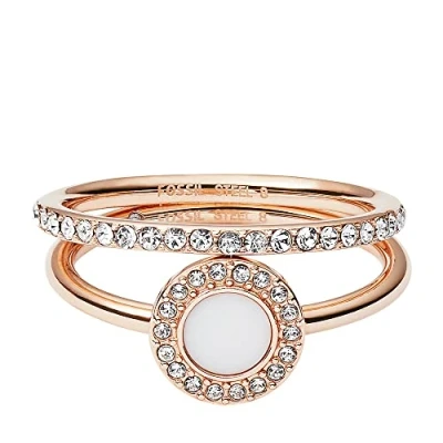 Afbeelding van Fossil dames Ring met zirkonia JF02666791 in de kleur Roségoud, maat: Maat 52 16,5 mm
