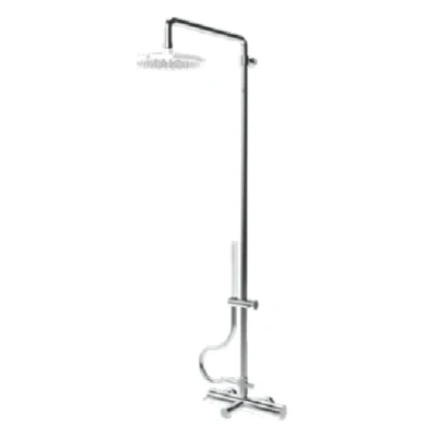 Afbeelding van Waterevolution Flow thermostatische drie weg douchemengkraan met hoofddouche en ronde handdouche koper T131TNRCPE