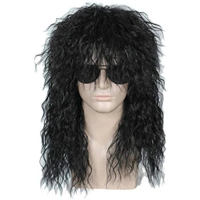 Afbeelding van Linfairy Jaren 80 Halloween kostuum pruik zware metalen