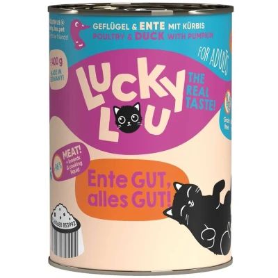 Afbeelding van 6x 400g Lucky Lou Lifestage Adult Poultry &amp; Duck Wet kattenvoer