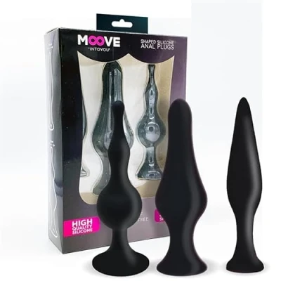 Afbeelding van MOOVE Set Of 3 Butt Plugs Black