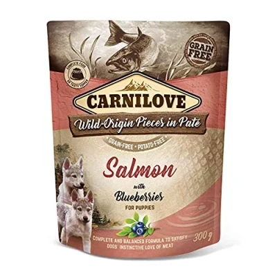 Afbeelding van Carnilove Dog Pouch Zalm / Blauwe Bes Voor Puppies 12X300 GR