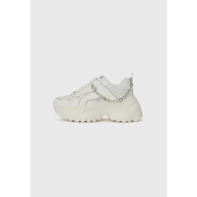 Afbeelding van Buffalo Bliss Sneakers laag white/silvercoloured, Dames, Maat: 36, White/silver coloured Imitatieleer/ textiel