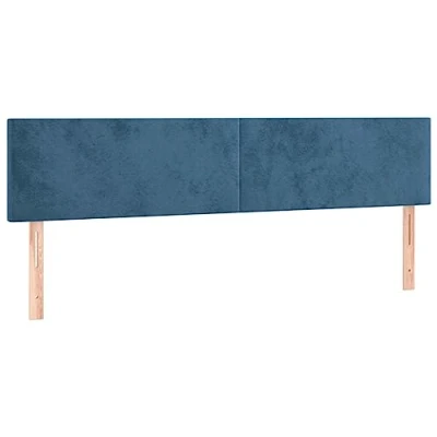 Afbeelding van vidaXL Hoofdbord LED 180x5x78/88 cm fluweel donkerblauw
