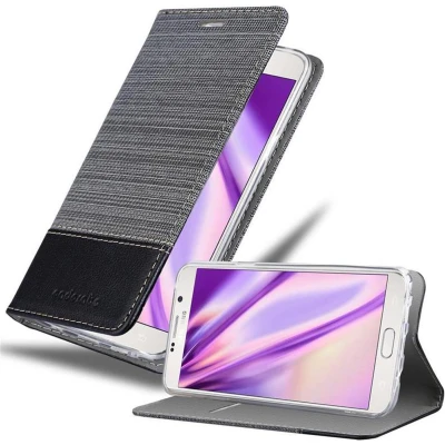 Afbeelding van Cadorabo Hoesje geschikt voor Samsung Galaxy NOTE 5 in GRIJS ZWART Beschermhoes met magnetische sluiting, standfunctie en kaartvakje Book Case Cover Etui