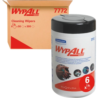 Afbeelding van Reinigingsdoek WypAll geïmpregneerd 27x27cm 50vel per bus groen 7772