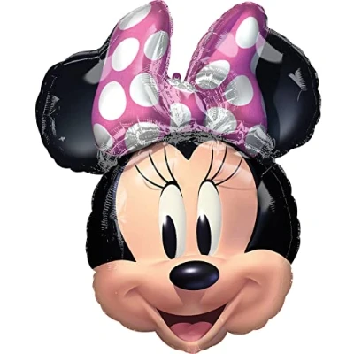 Afbeelding van Amscan Folieballon supershape Minnie hoofd (66 x 53 cm)