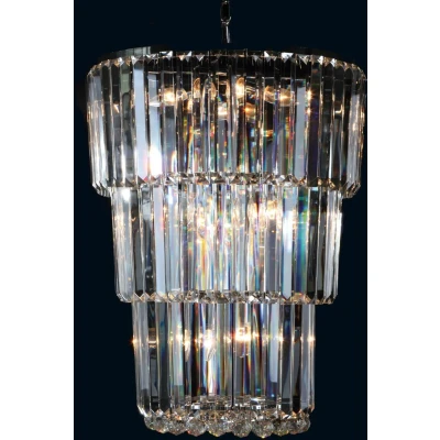 Afbeelding van LumiLamp Kroonluchter Ø 55x75 cm Transparant Ijzer Glas Hanglamp